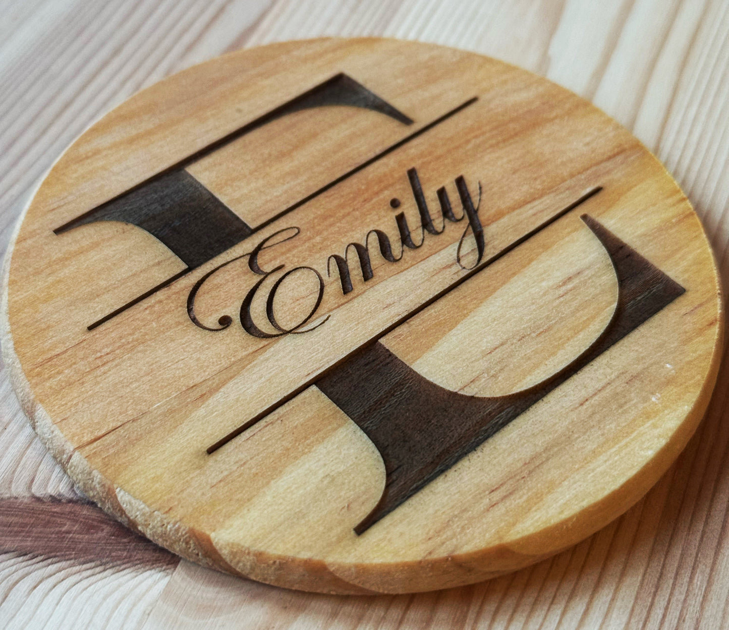 Wooden Personalised Coaster (name)