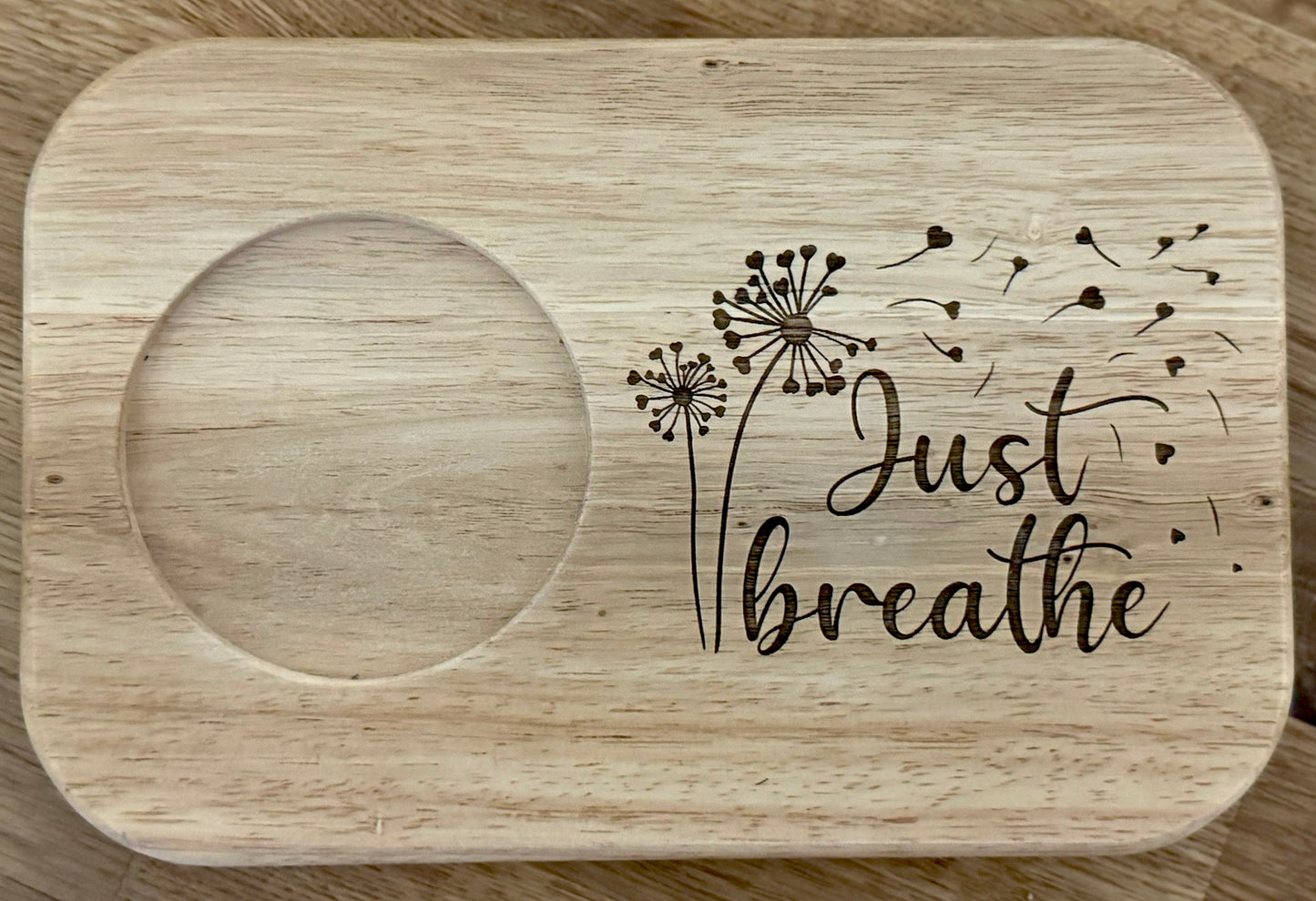 Tea Serving Board: Spiritual, Just Breathe